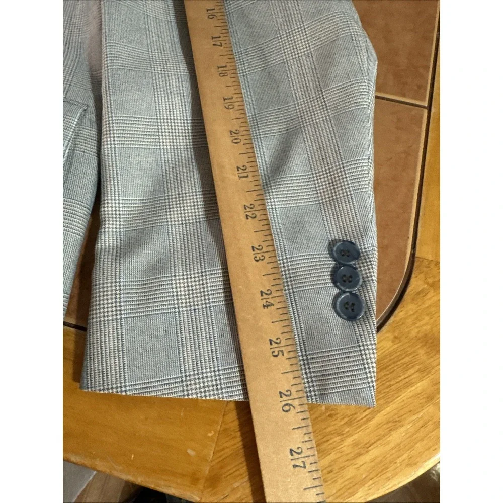 True Vintage Palm Beach Blue Plaid Men's 3pc Suit 42L 38x33 USA Made Jacket Vest